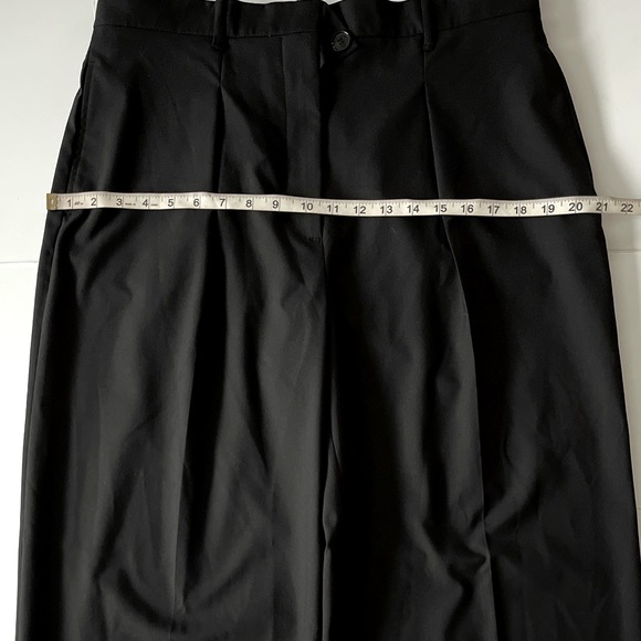 ZARA Wide Leg Trousers Women XL Black Pleaded Side Leg Hem Slit Pockets NWT - Picture 6 of 15